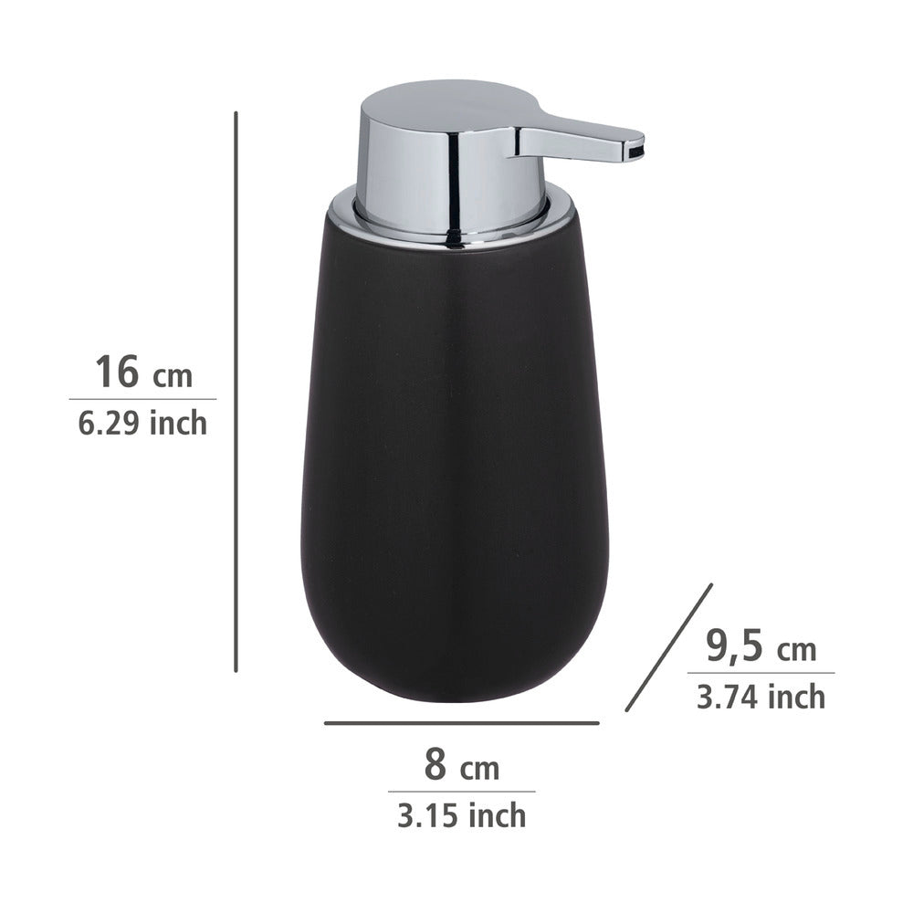 Såpedispenser Badi svart keramikk 320 ml montert