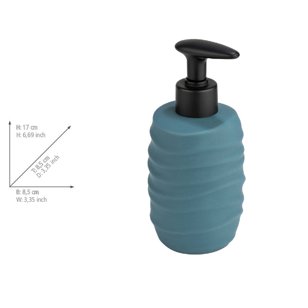 Bakside av såpedispenser keramikk petrol svart 0,4 L Illana