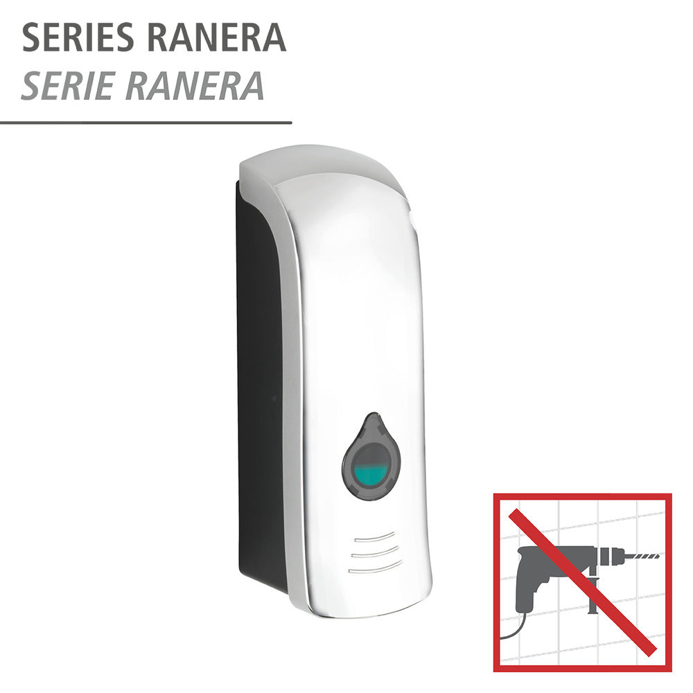Såpedispenser Ranera S krom 280 ml borrefri veggmontering bakside