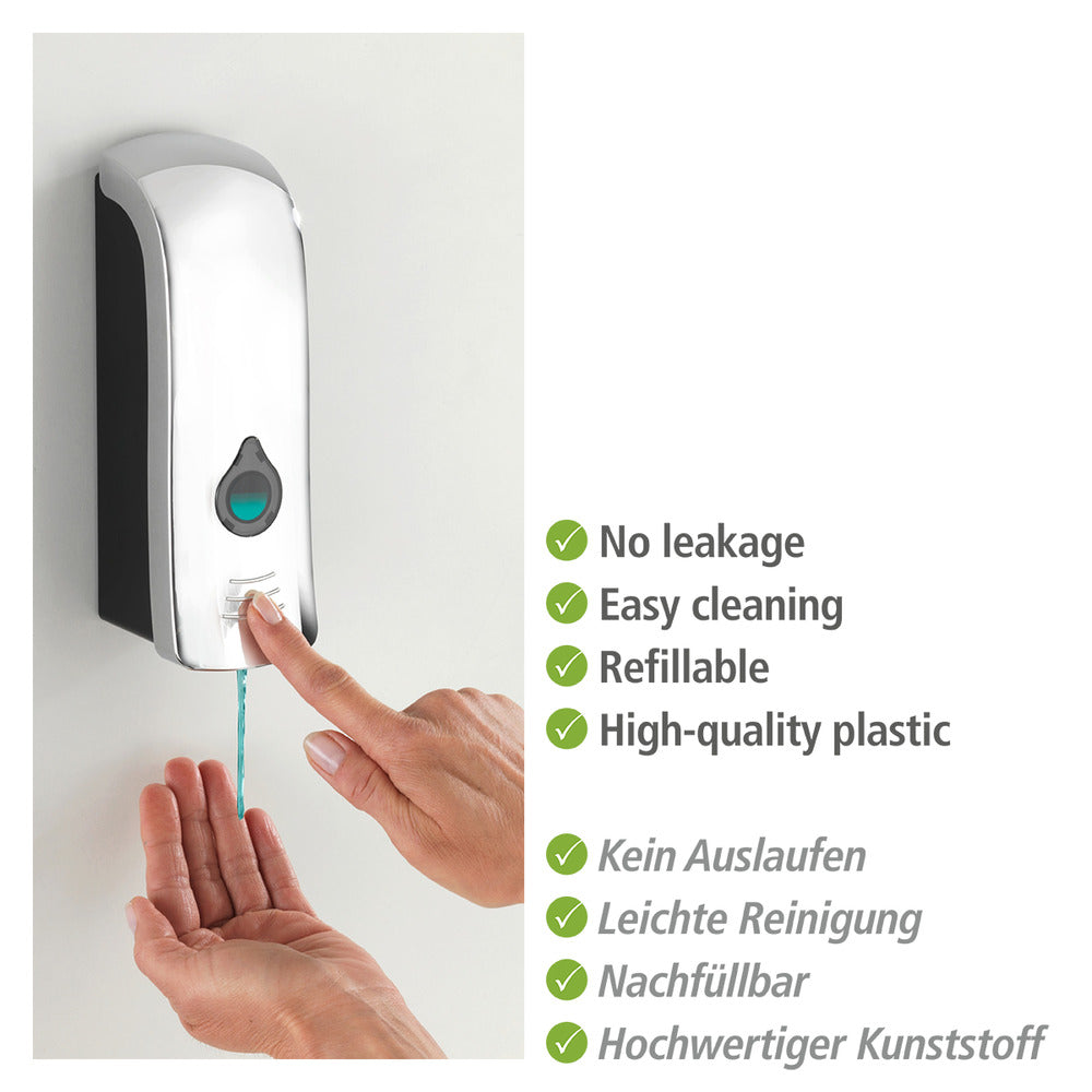 Såpedispenser Ranera S krom 280 ml borrefri veggmontering sideprofil
