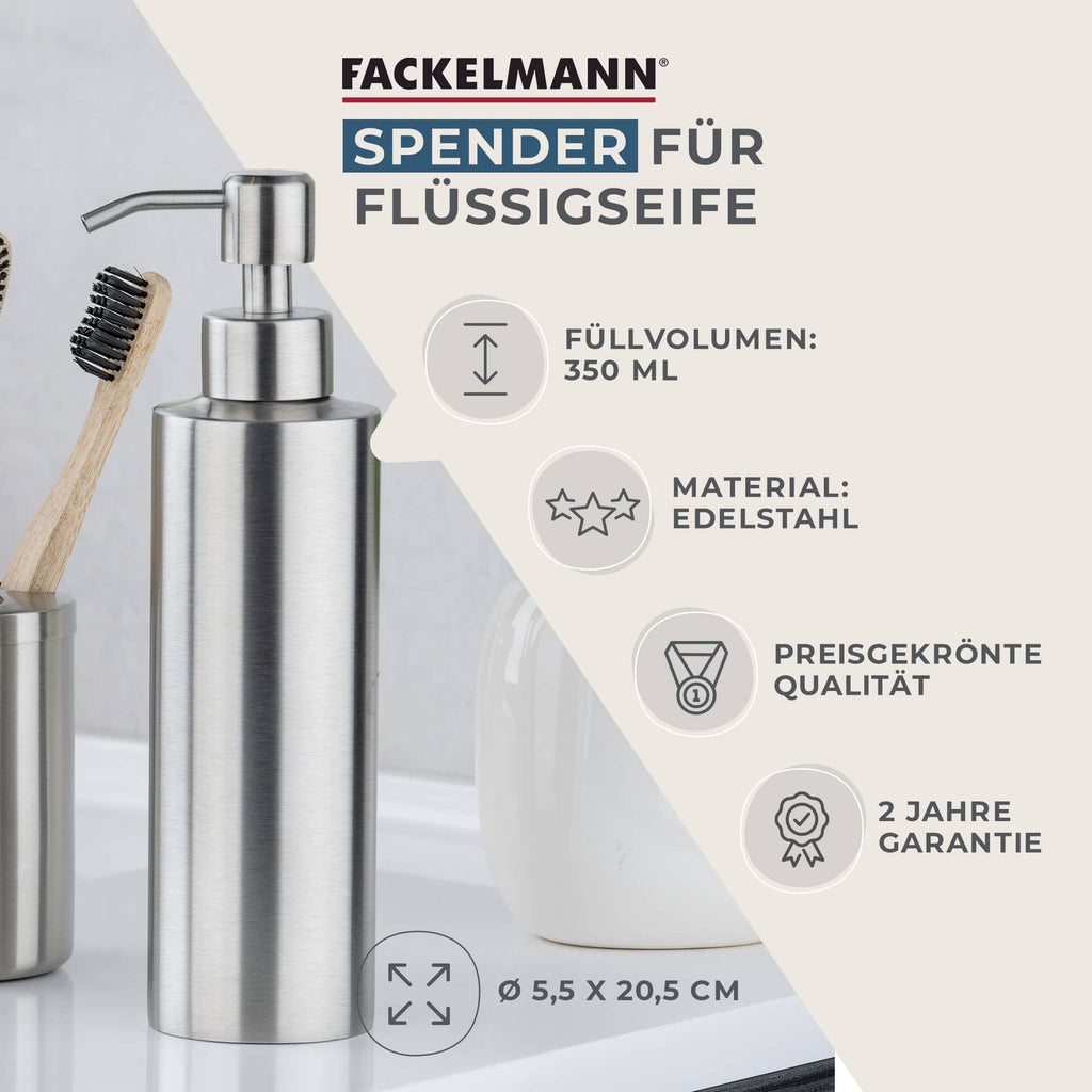 Nærbilde av såpedispenserens overflate i rustfritt stål