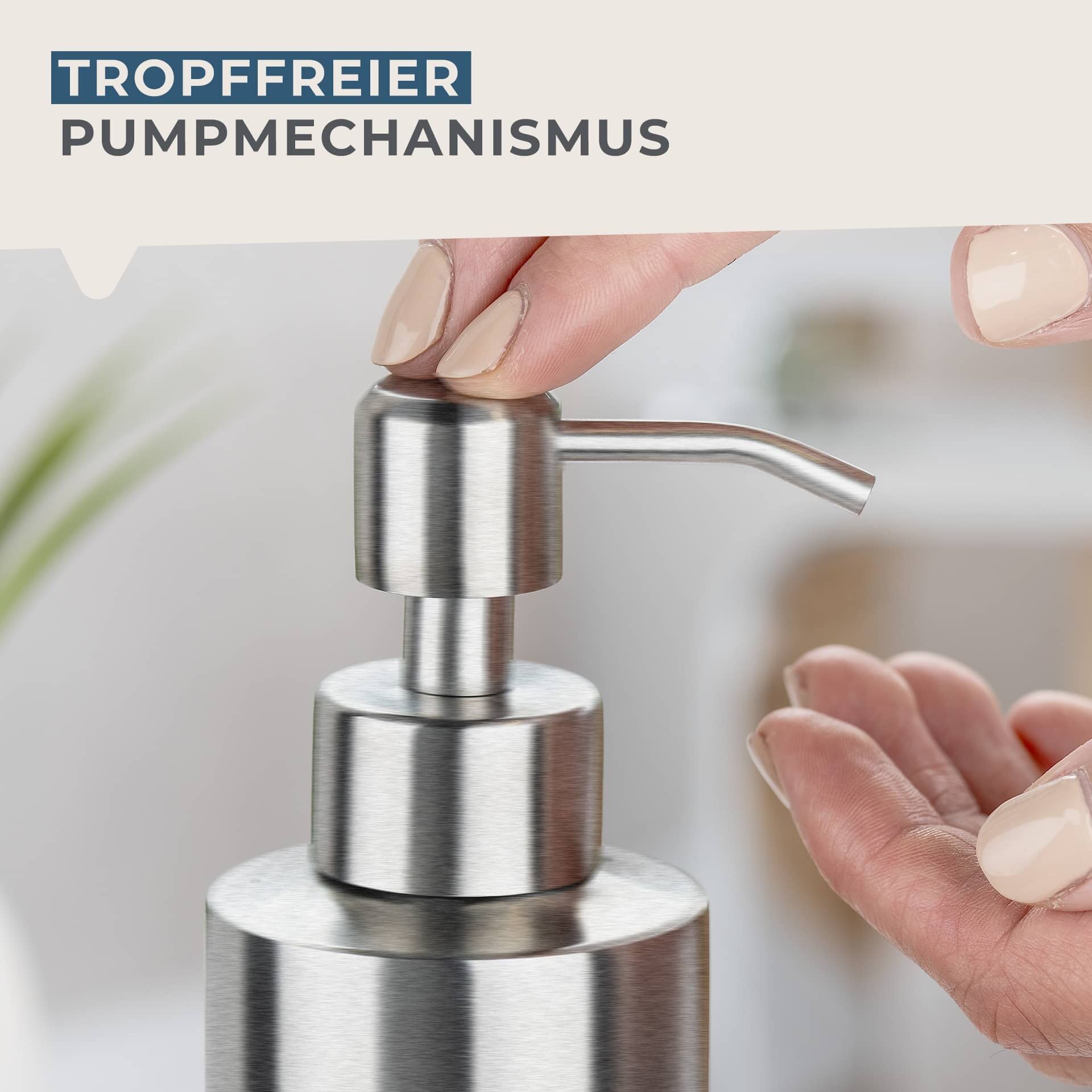 Oversikt over Såpedispenser rustfritt stål 350 ml matt Ø5,5 cm - Fackelmann i baderom