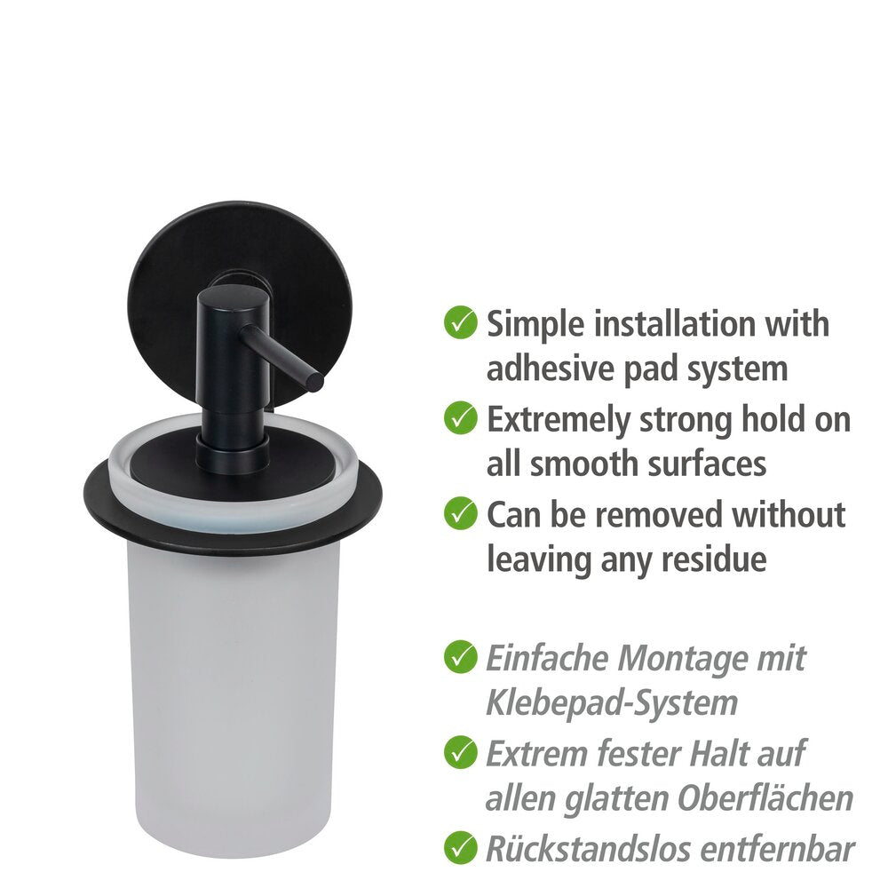 Montert Såpedispenser Turbo-Loc® Bivio svart matt satinert glass på bad