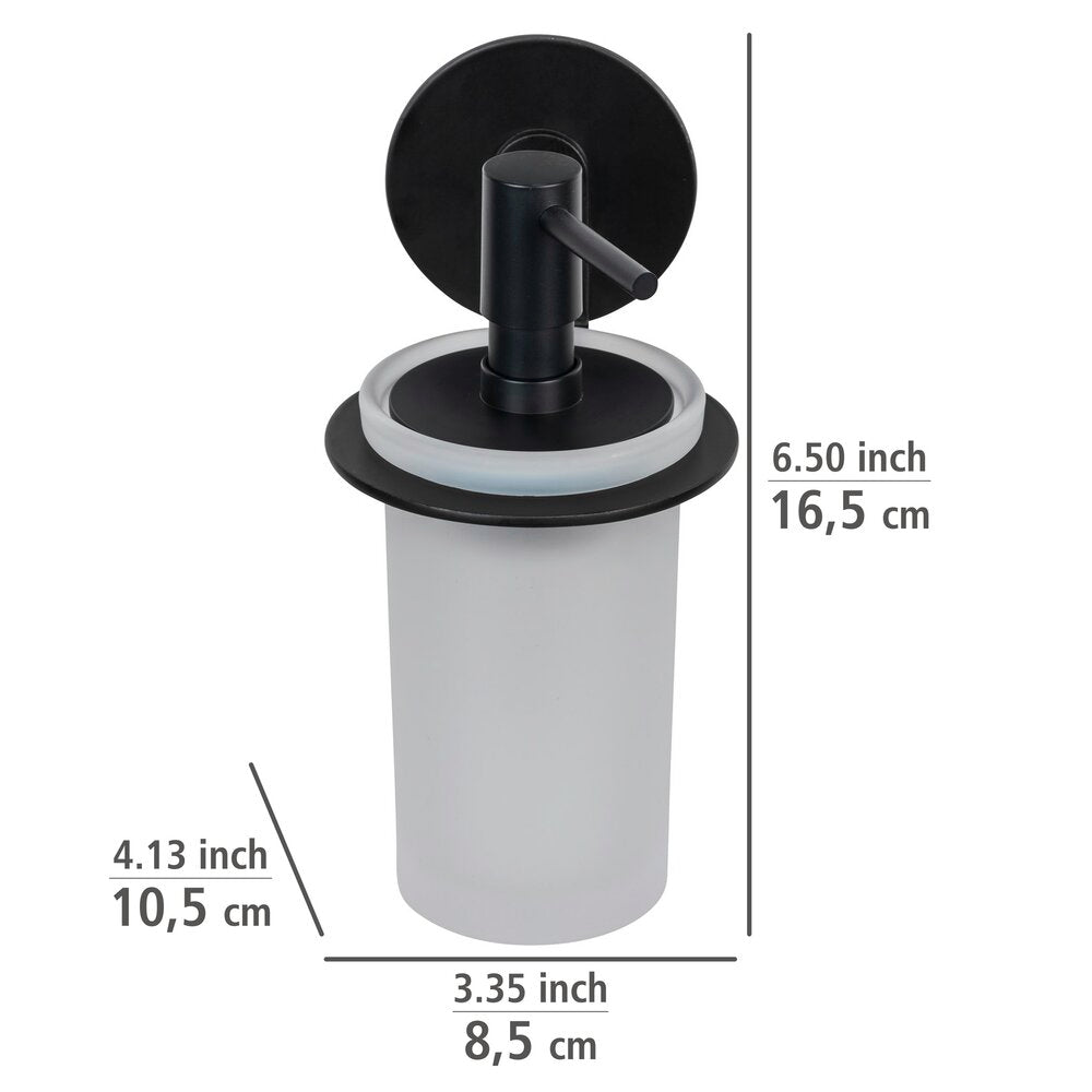 Nærbilde av pumpe på Såpedispenser Turbo-Loc® Bivio svart matt satinert glass
