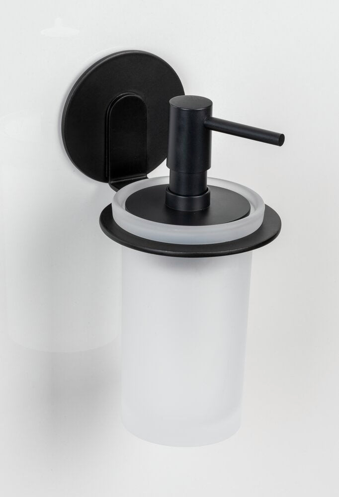 Oversikt over Såpedispenser Turbo-Loc® Bivio svart matt satinert glass på badet