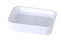 Såpeskål Candy hvit plast 12 x 9 cm forfra
