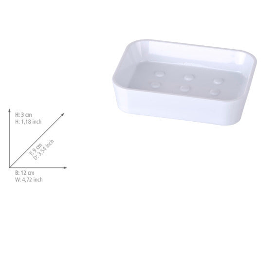 Nærbilde av Såpeskål Candy hvit plast 12 x 9 cm