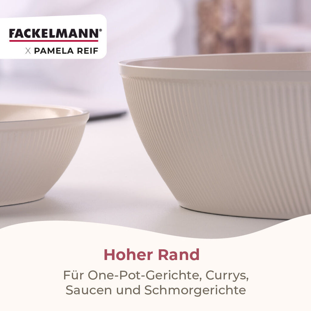 Sauteringspanne Shell med høy kant Ø28 cm detalj av grep