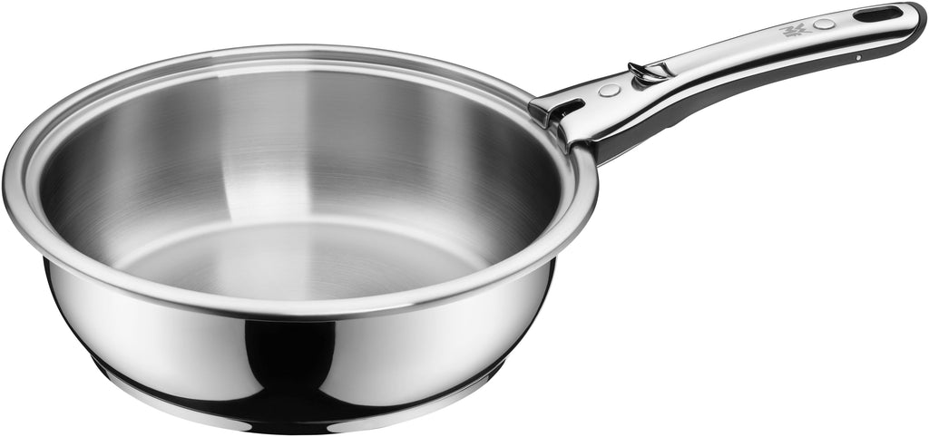 Sauteuse 24 cm rustfritt stål avtakbart håndtak montert på komfyr