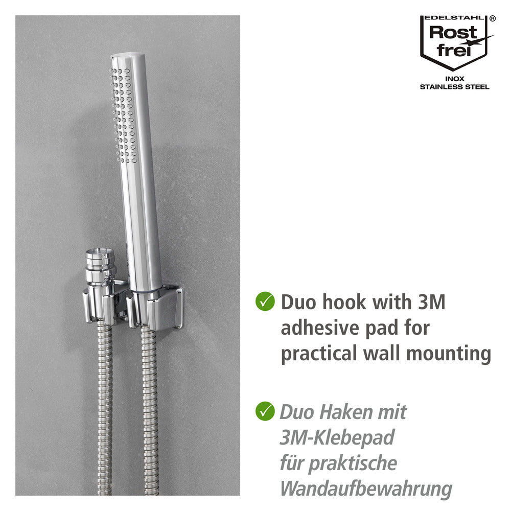 Nærbilde av duo-krok på Servantbruse med duo-krok og Easy-Clip rustfritt stål - WENKO