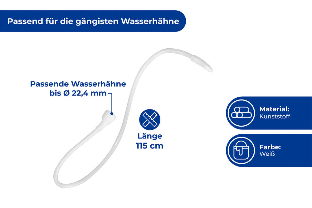 Servantdusj med slange 115 cm hvit - Wenko bakside