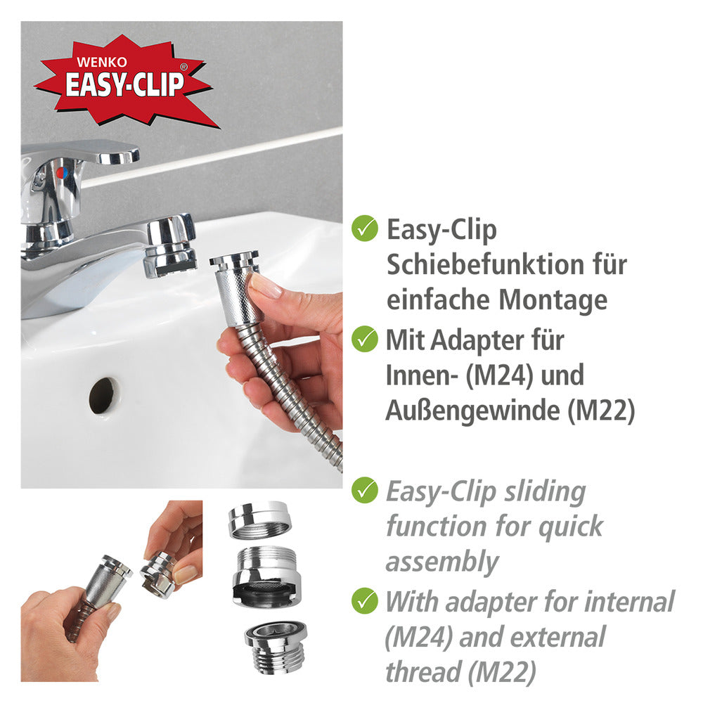Detaljbilde av Servantdusj rustfritt stål med Easy-Clip skyveknapp