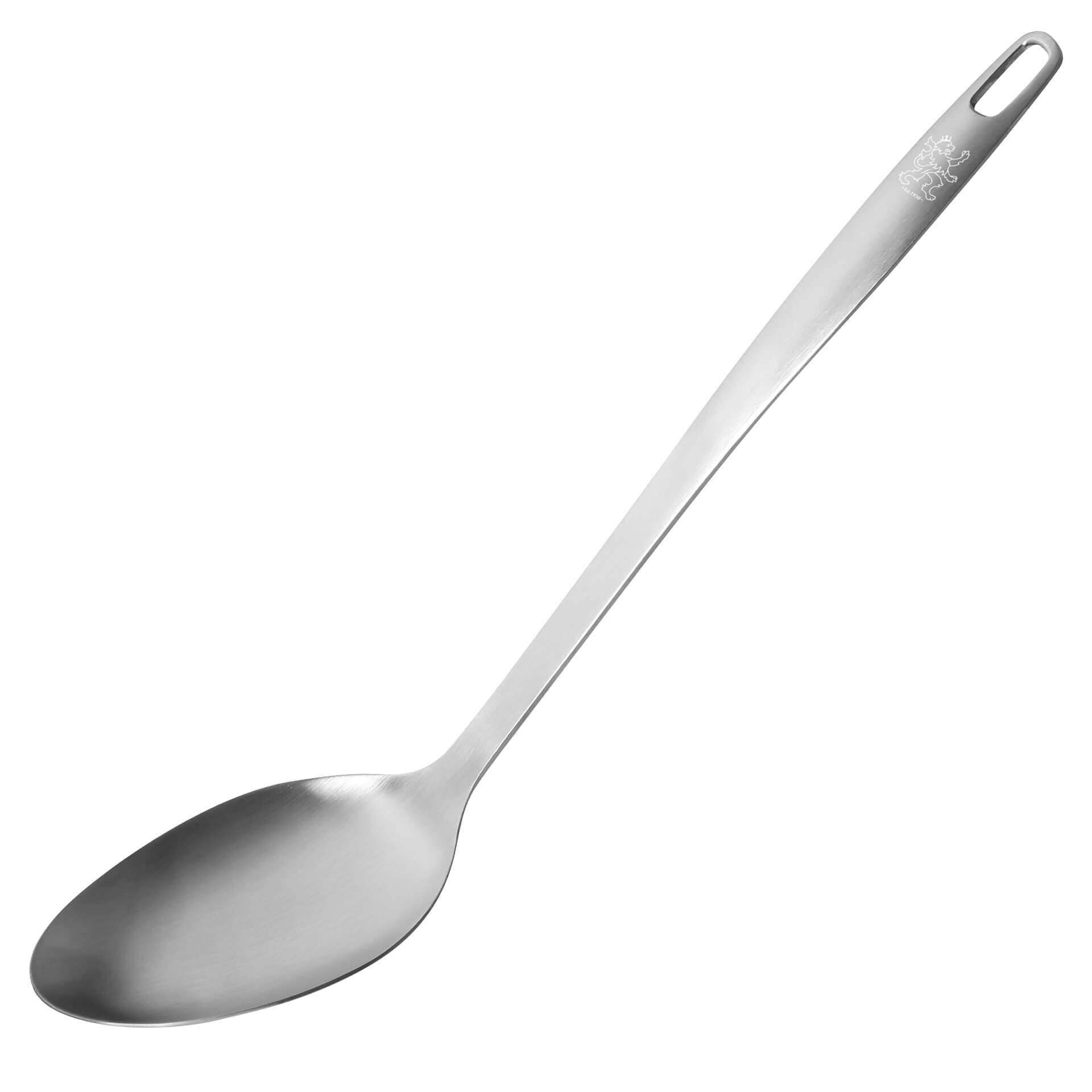 Serveringsskje 31,5 cm rustfritt stål satinfinish sett forfra