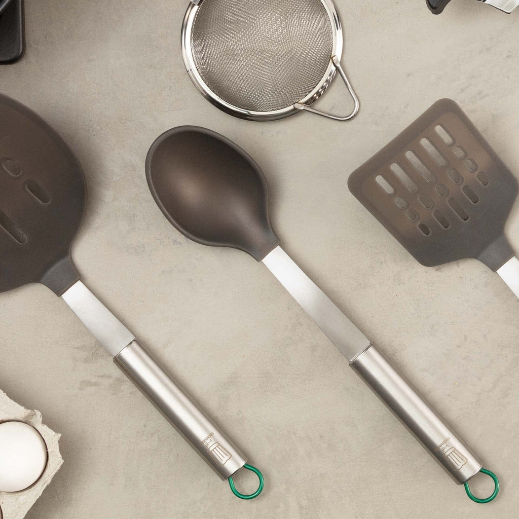 Serveringsskje 31 cm silikon og rustfritt stål München-serien bakside