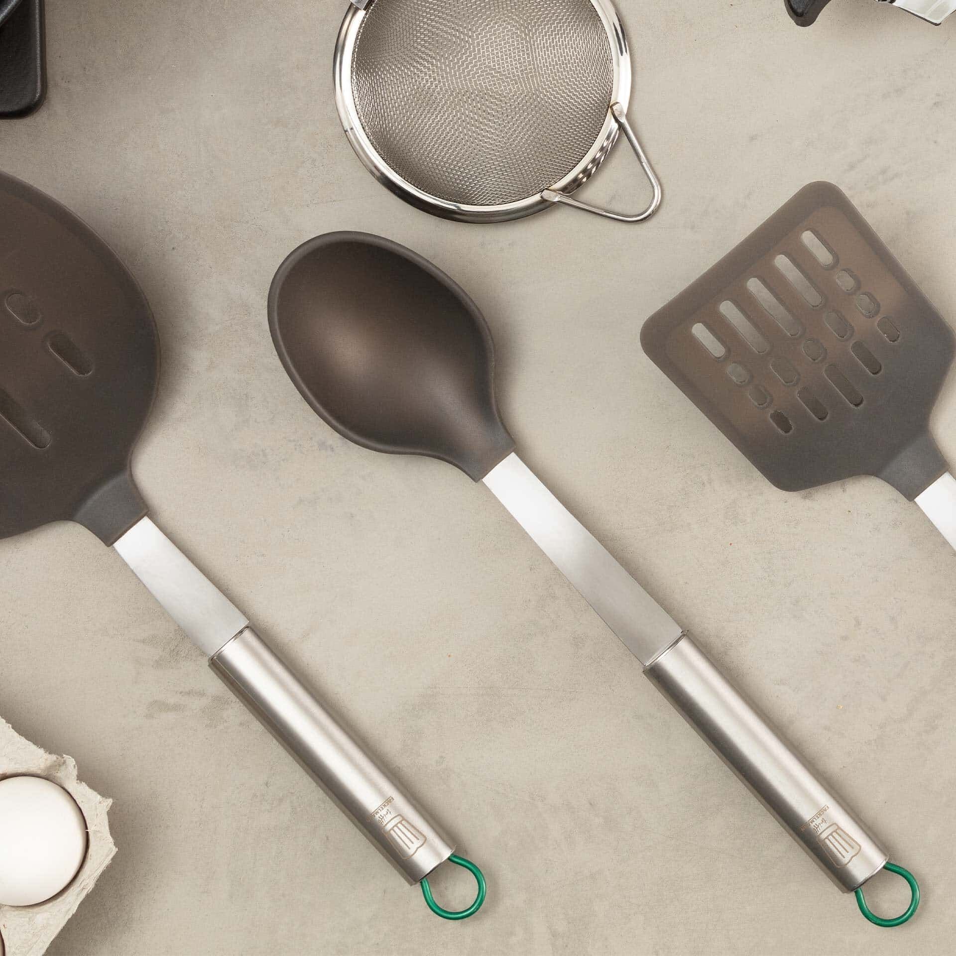 Serveringsskje 31 cm silikon og rustfritt stål München-serien bakside