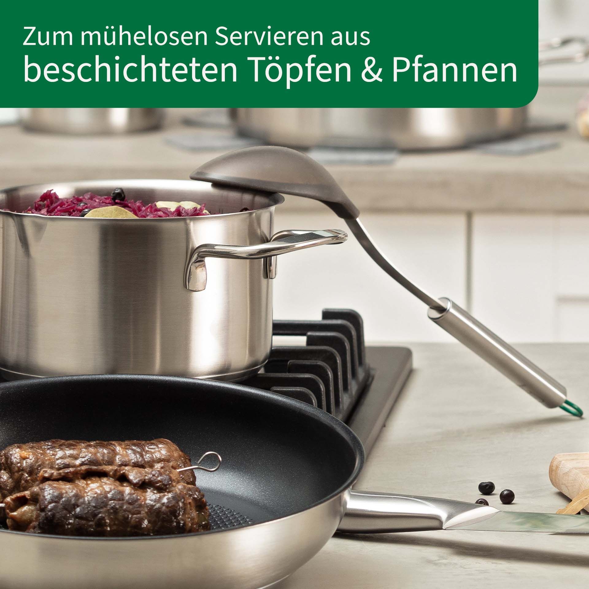 Serveringsskje 31 cm silikon og rustfritt stål München-serien silikondel