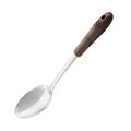 Serveringsskje 32 cm valnøttre og rustfritt stål forfra