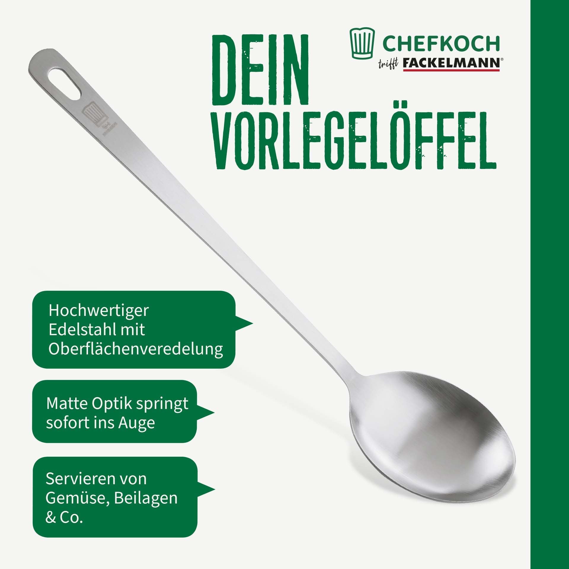 Serveringsskje rustfritt stål 32 cm oversikt Chefkoch trifft Fackelmann