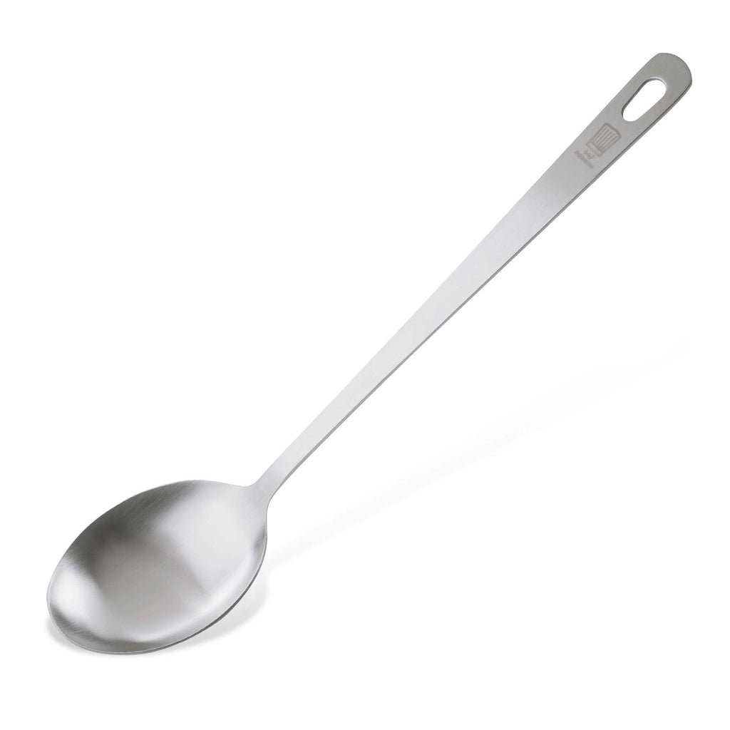 Nærbilde av håndtak på Serveringsskje rustfritt stål 32 cm Chefkoch trifft Fackelmann
