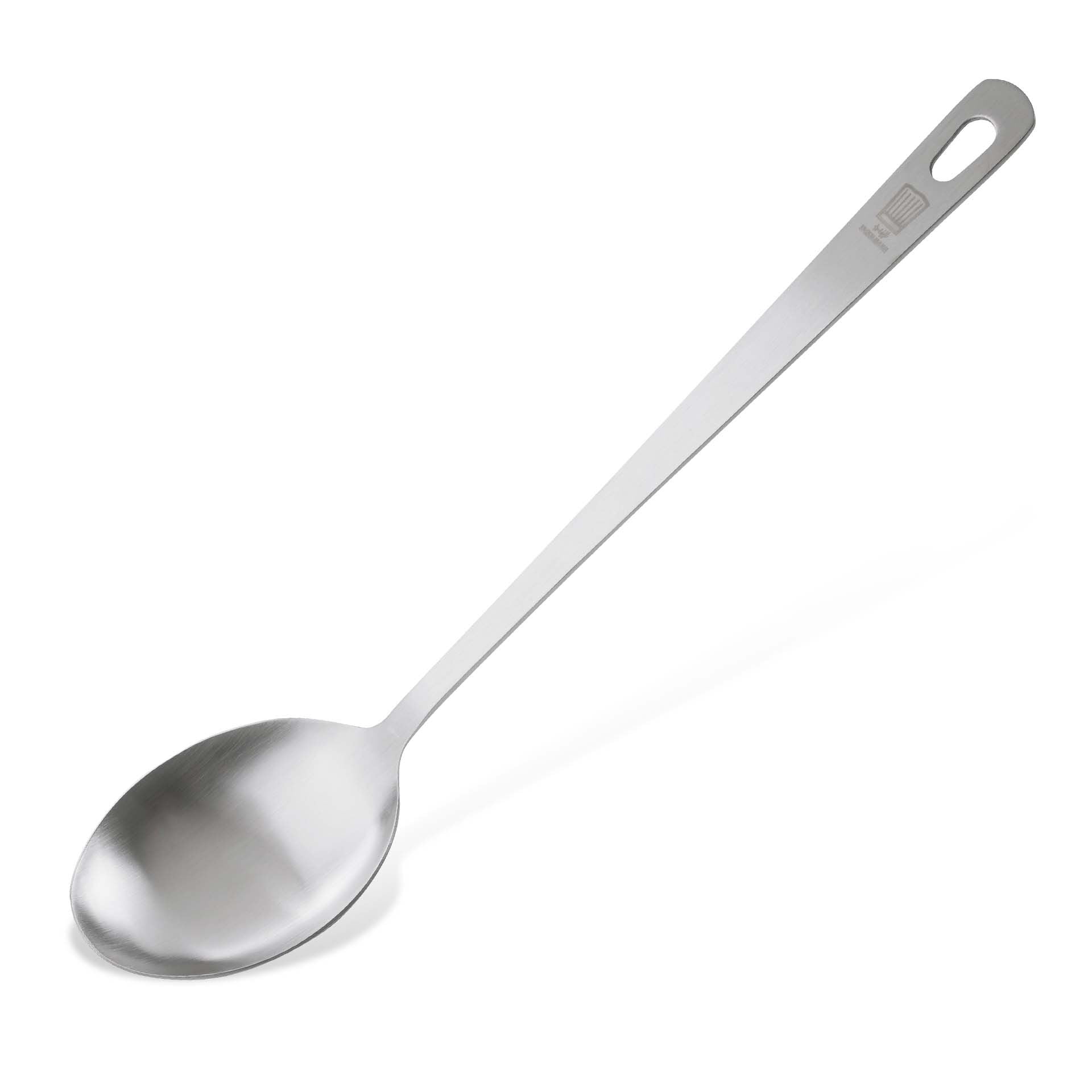 Nærbilde av håndtak på Serveringsskje rustfritt stål 32 cm Chefkoch trifft Fackelmann