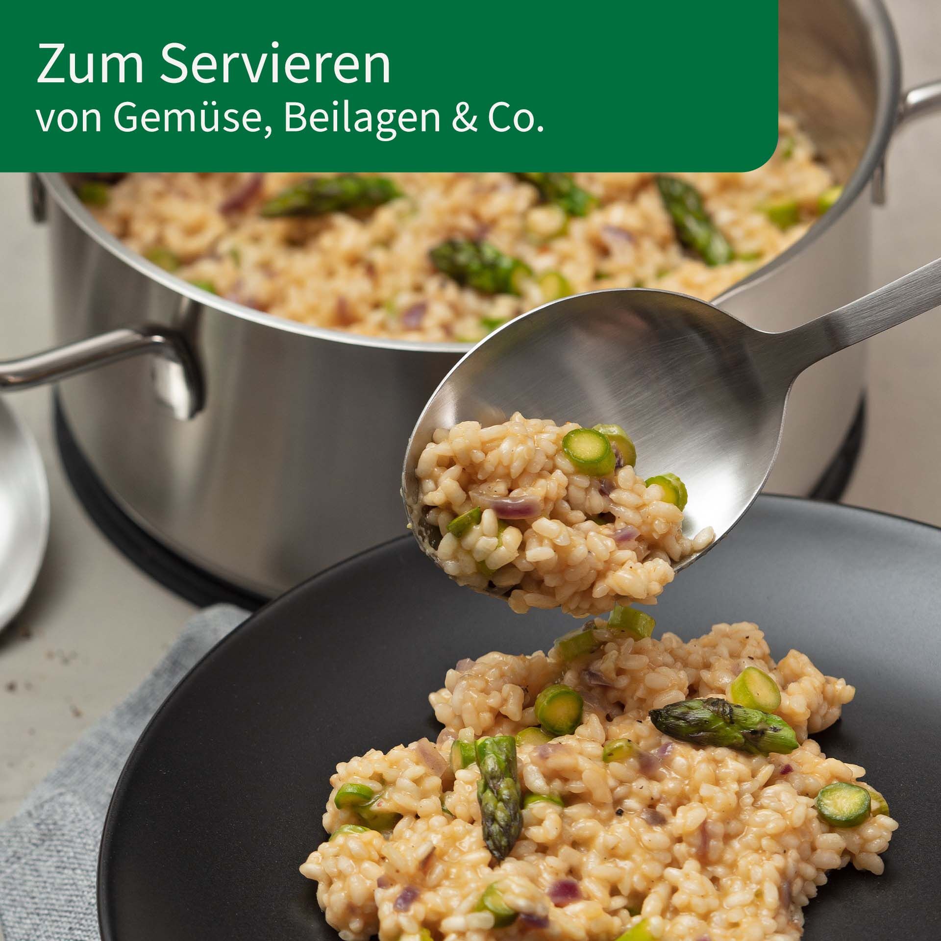 Serveringsskje rustfritt stål 32 cm sidevisning Chefkoch trifft Fackelmann