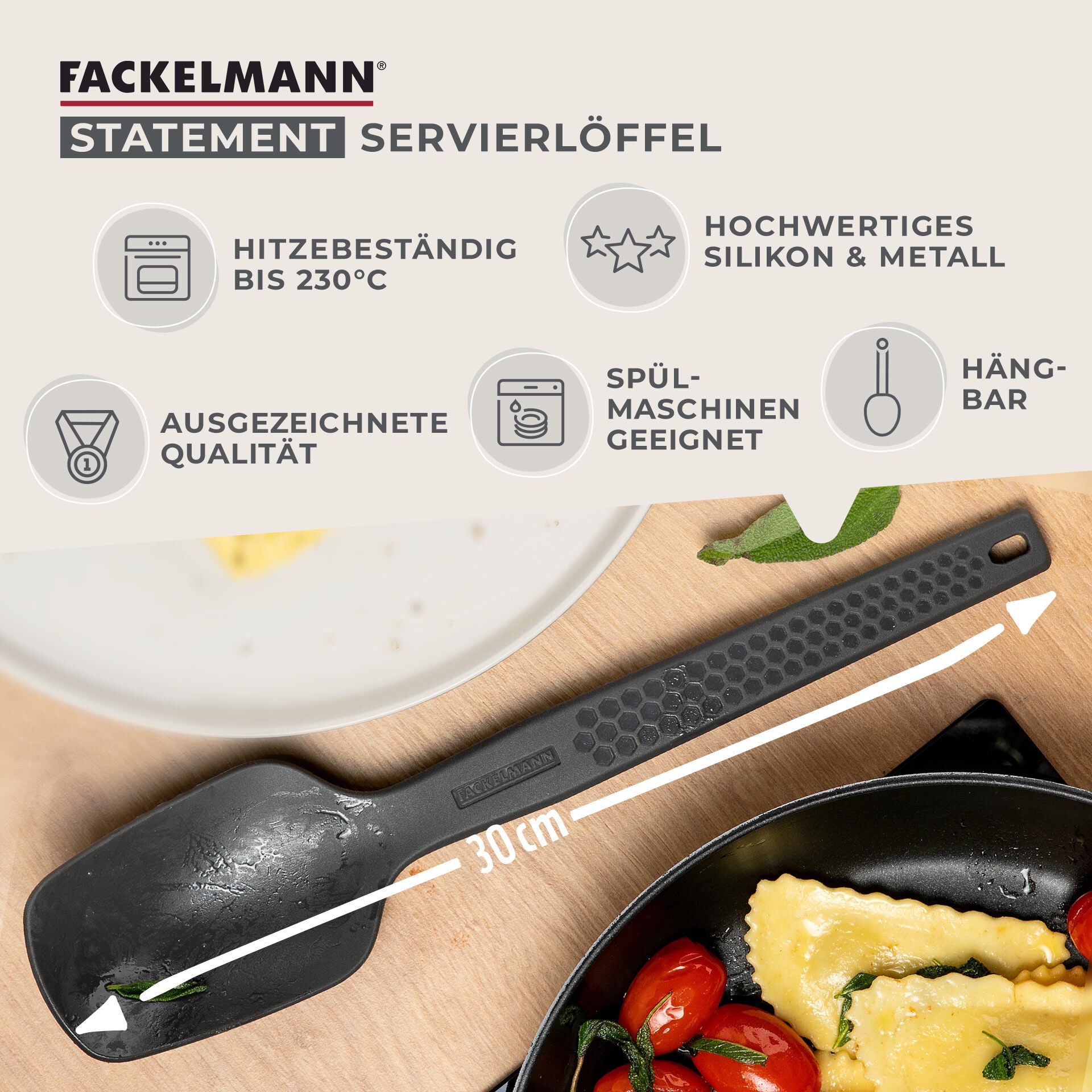 Serveringsskje silikon Statement varmebestandig +230 °C i oppvaskmaskin