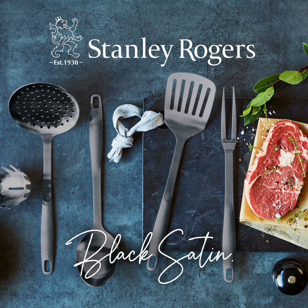 Serveringsskje svart rustfritt stål 31,5 cm - Stanley Rogers ergonomisk design