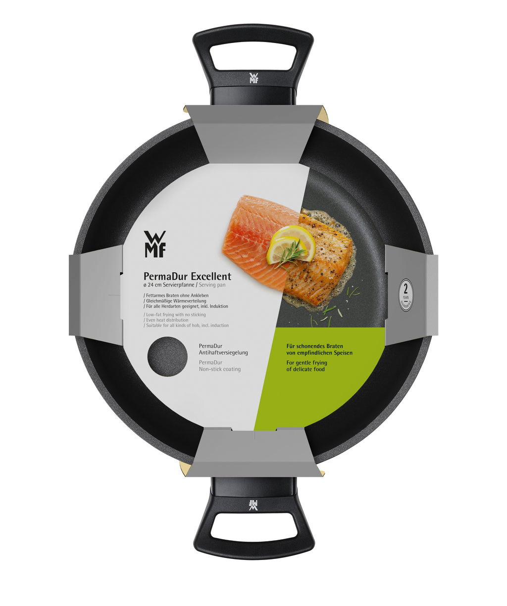 Nærbilde av håndtak på Servierpanne 24 cm non-stick aluminiumsstøp PermaDur Excellent - WMF