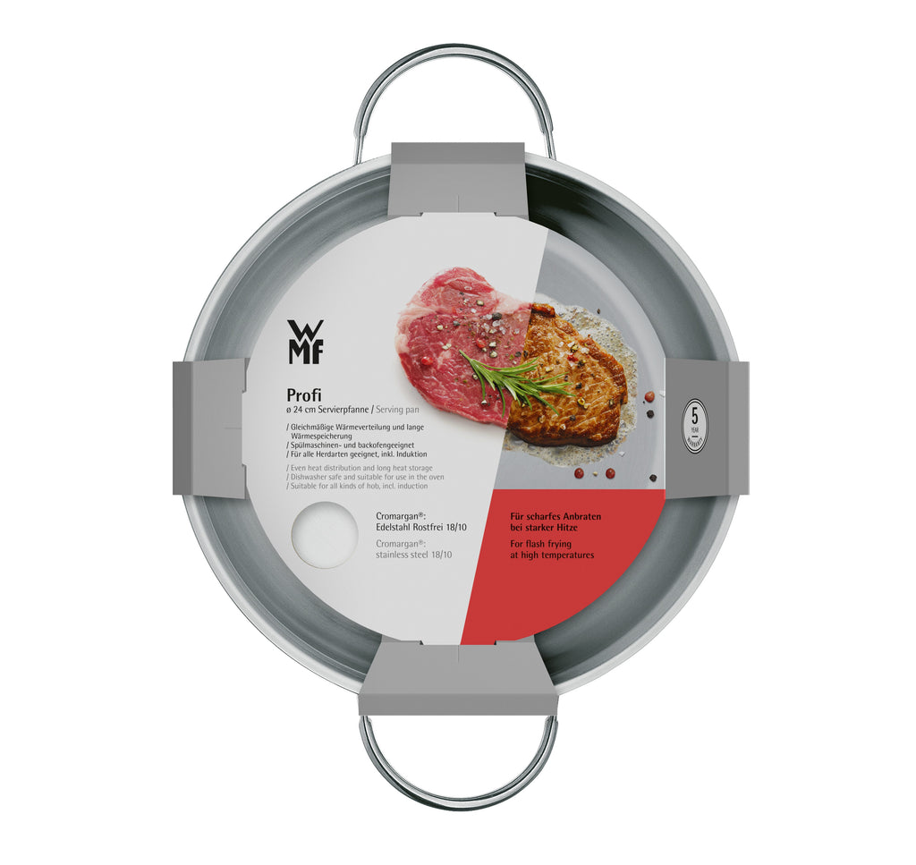 Servierpanne 24 cm rustfritt stål induksjon - WMF nærbilde av bunn