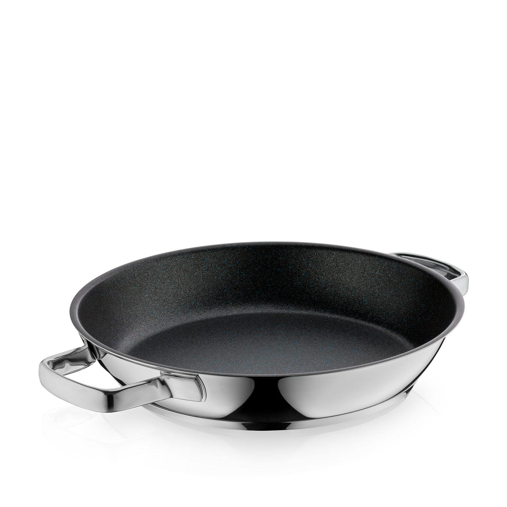 Servierpanne 28 cm non-stick rustfritt stål PermaDur Advance fra WMF forfra