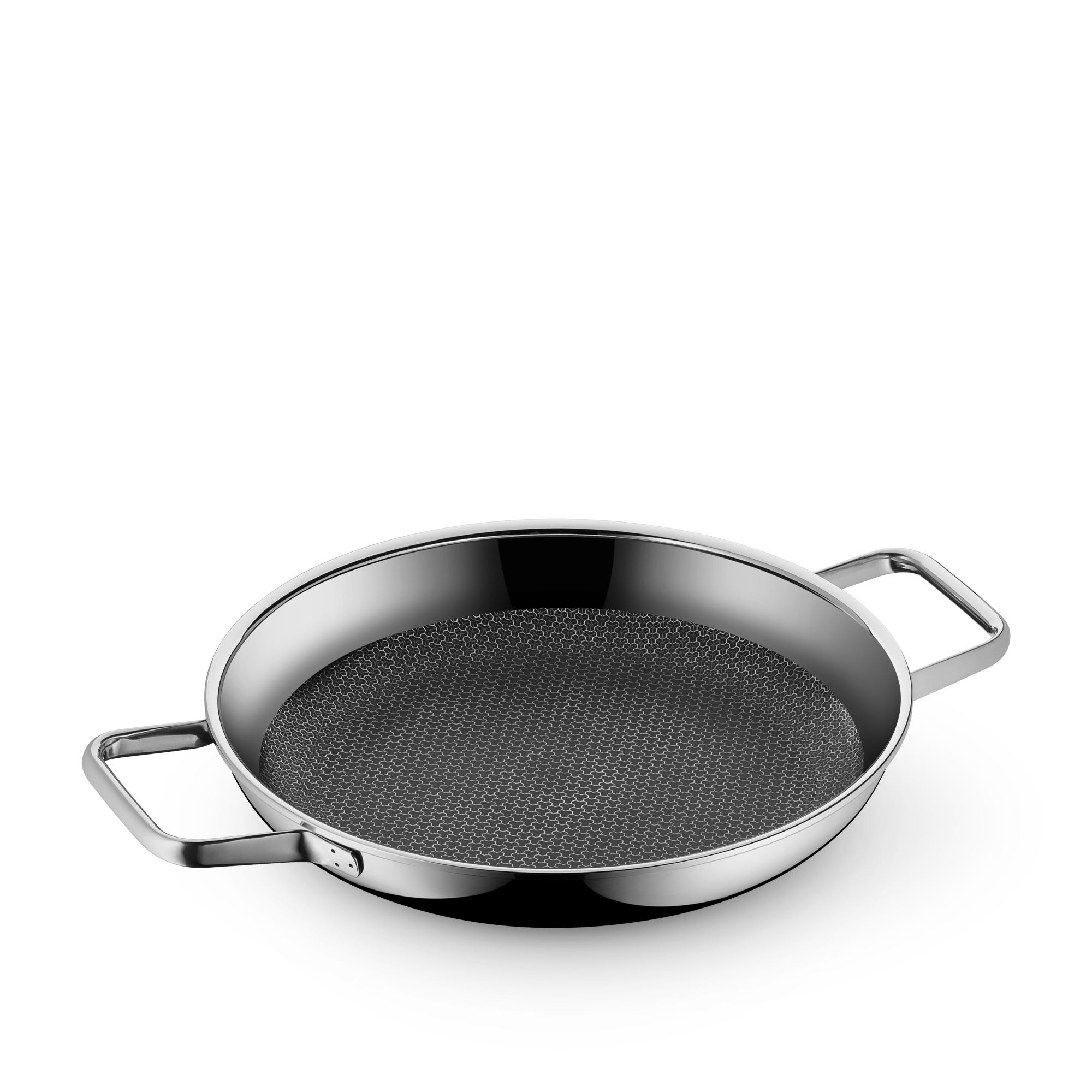 Servierpanne 28 cm rustfritt stål non-stick induksjon - WMF forfra