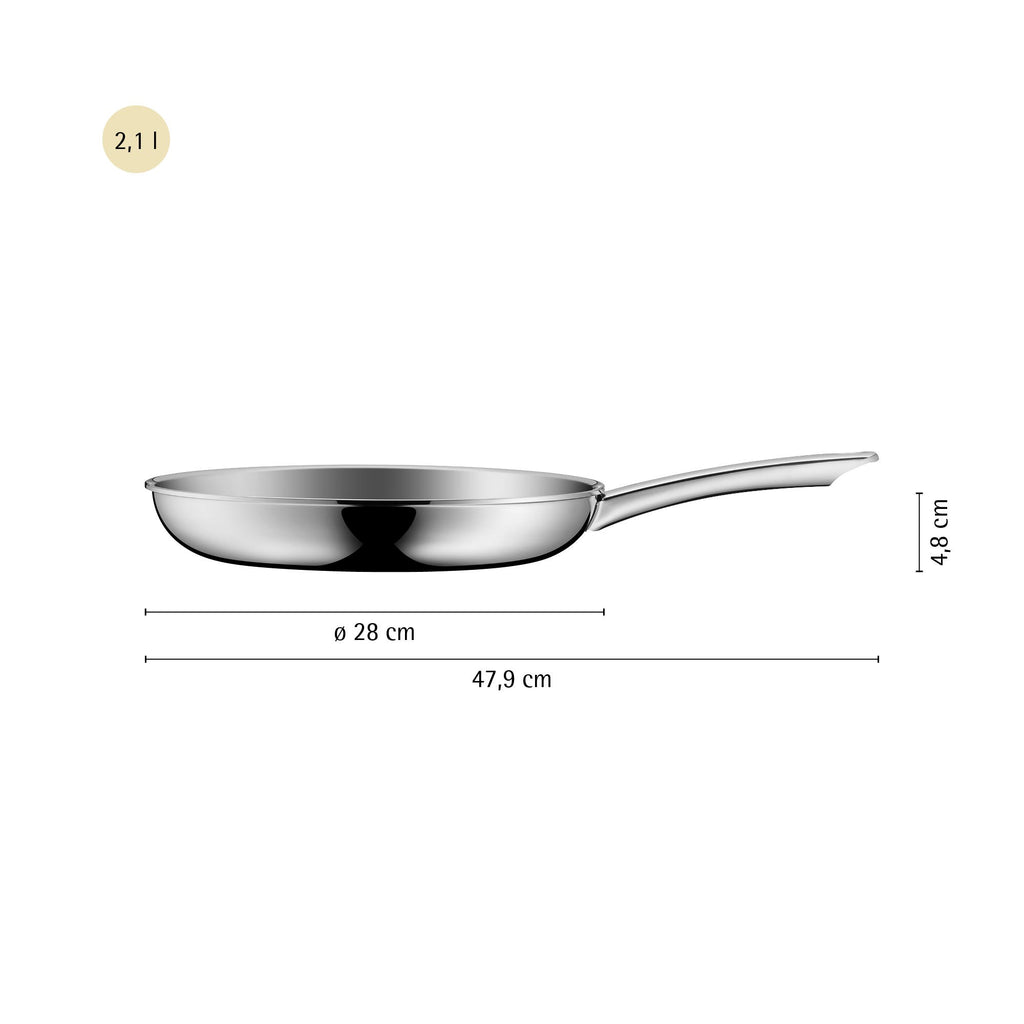 Servierpanne 28 cm rustfritt stål non-stick induksjon - WMF på bordet
