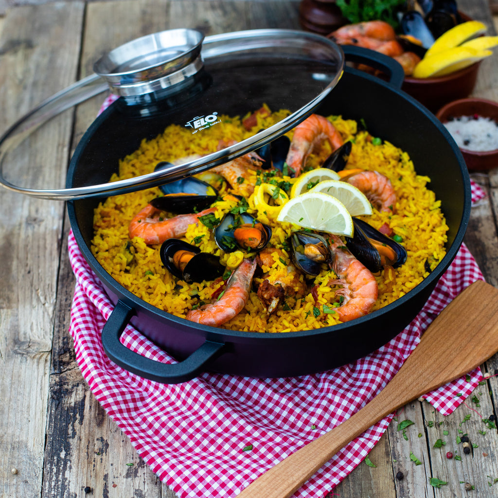 Detalj av glasslokk på Servierpanne Alucast Ø24 cm med non-stick