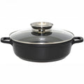 Servierpanne Alucast Ø24 cm med glasslokk non-stick forfra