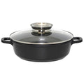 Servierpanne Alucast Ø32 cm non-stick med glasslokk 4,5 L forfra