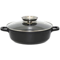 Servierpanne Alucast rund Ø28 cm med lokk non-stick forfra