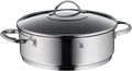 Servierpanne med glasslokk 24 cm non-stick karbonstål - WMF forfra