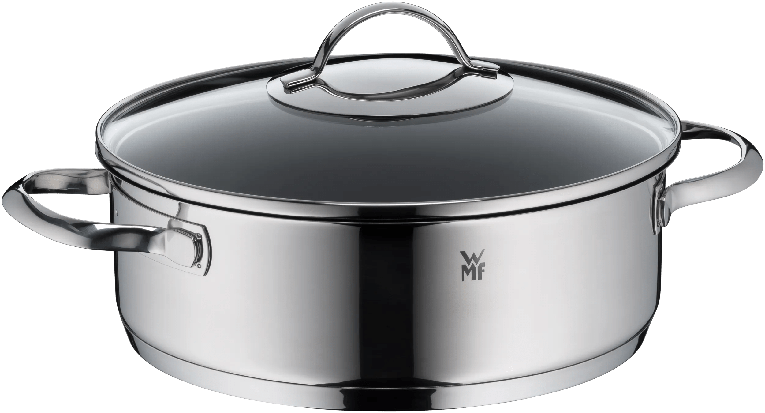 Servierpanne med glasslokk 24 cm non-stick karbonstål - WMF forfra