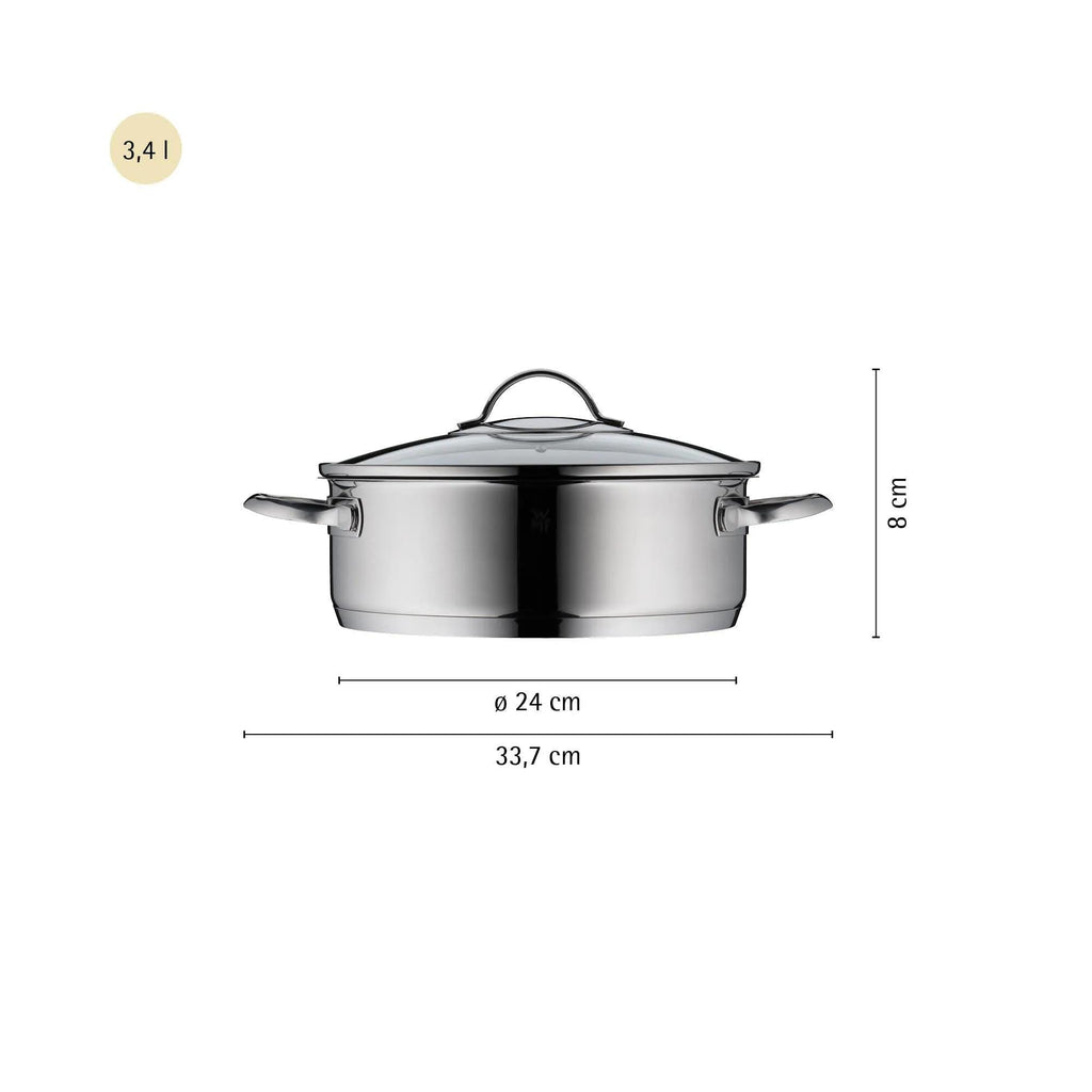 Servierpanne med glasslokk 24 cm non-stick karbonstål - WMF bakside
