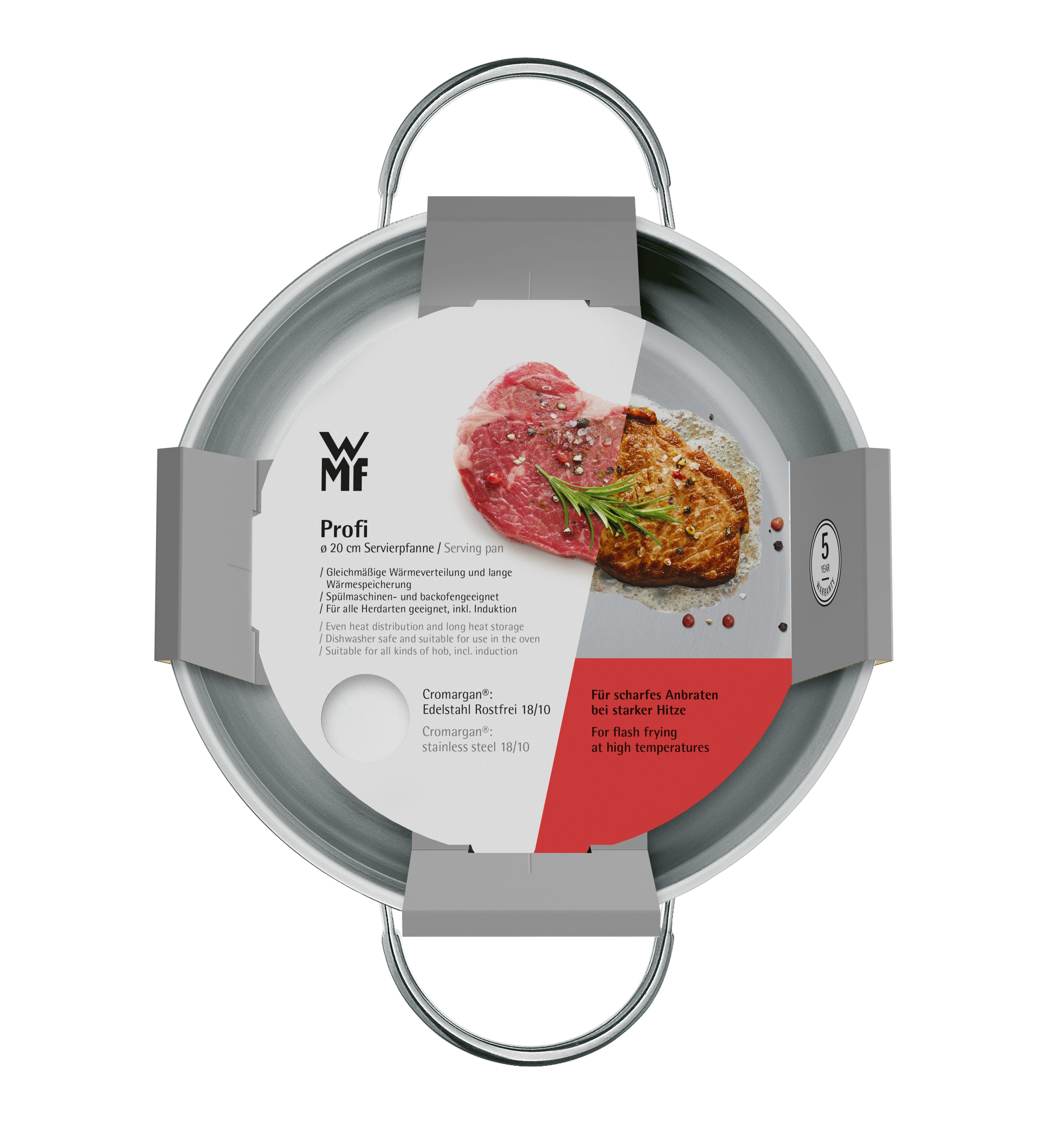 Servierpanne Profi rustfritt stål 20 cm induksjon helletut