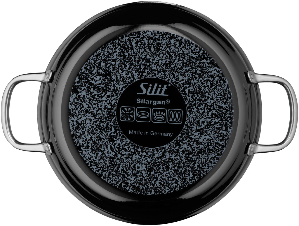 Detalj av Servierpanne Silargan® 20 cm induksjon svart håndtak