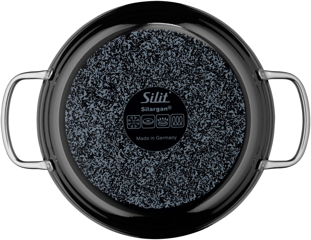 Detalj av Servierpanne Silargan® 28 cm induksjon svart håndtak