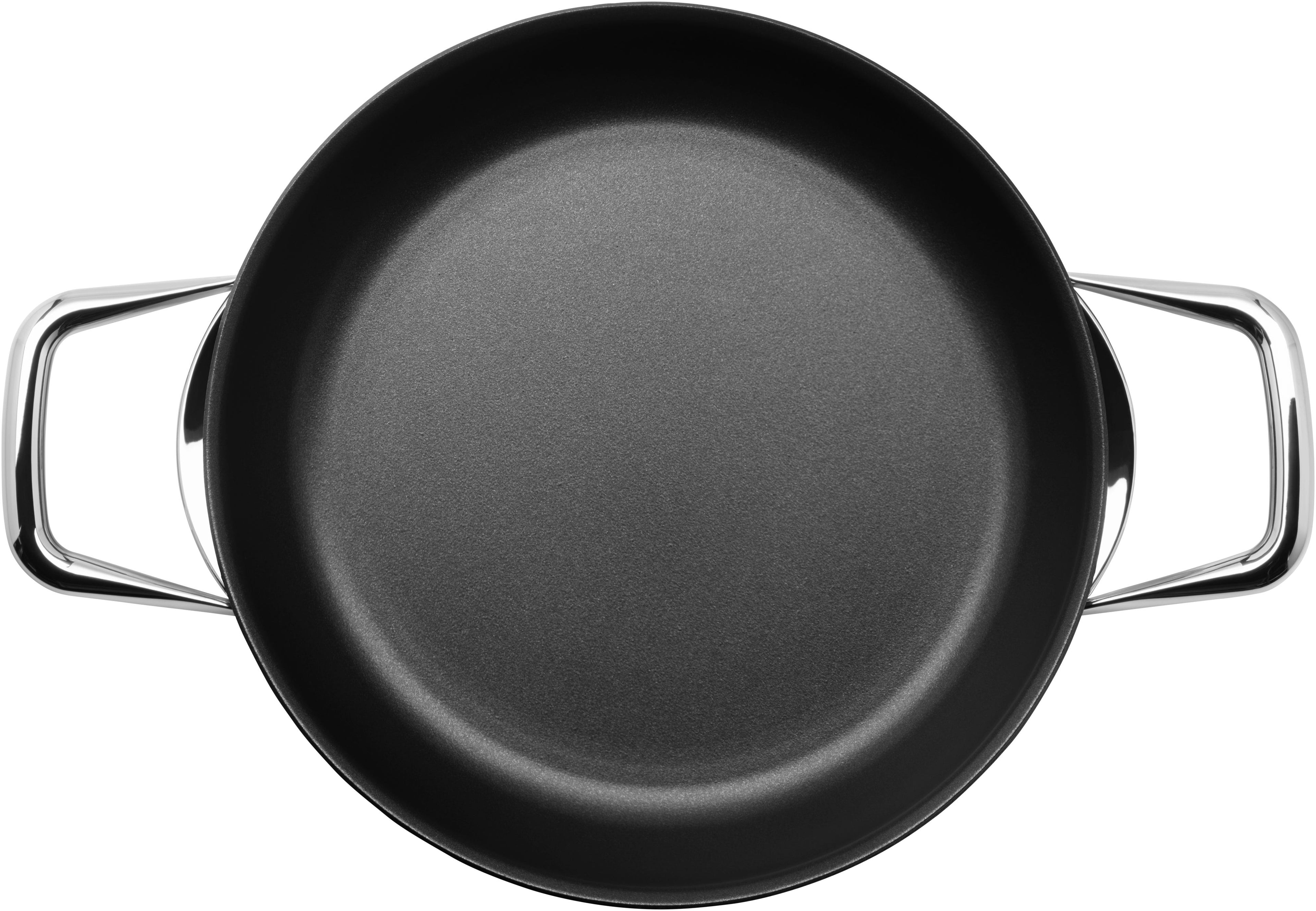 Servierpanne Steak Profi 24 cm rustfritt stål non-stick montert på komfyr