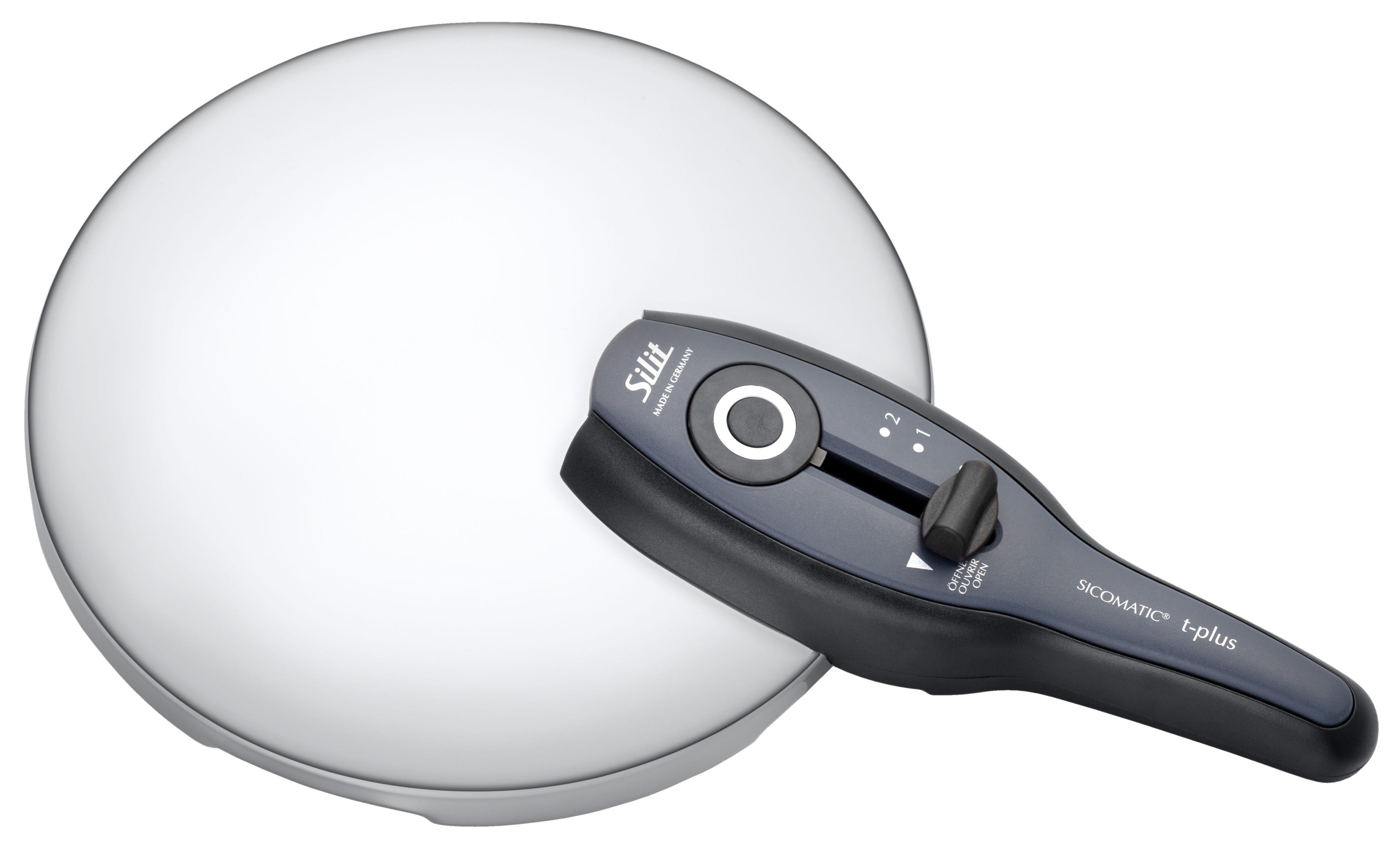 Sicomatic t-Plus lokk med håndtak 22 cm til trykkkoker nærbilde håndtak