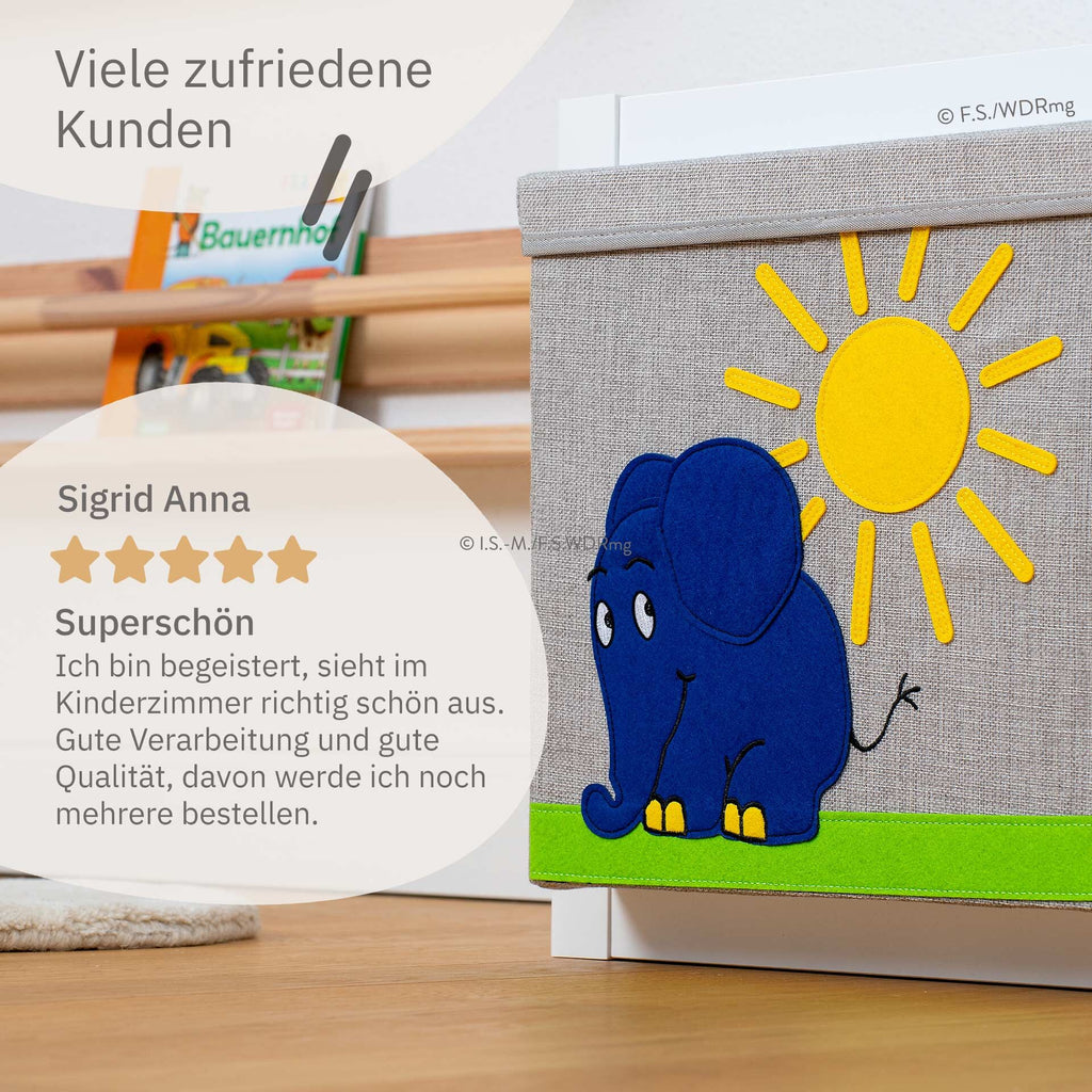 Oppbevaringsboks med lokk DieMaus elefant sidebilde