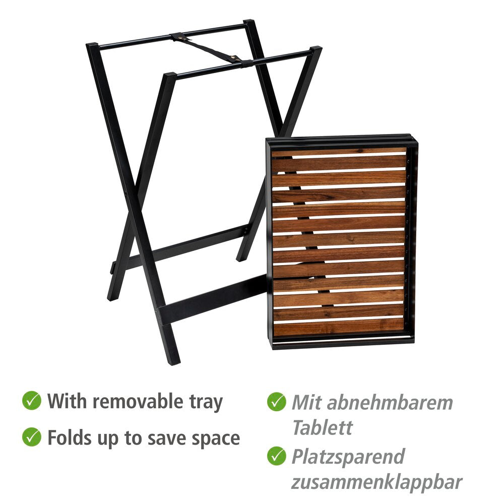 Detalj av sidebord med serveringsbrett Taba akasietre svart - WENKO