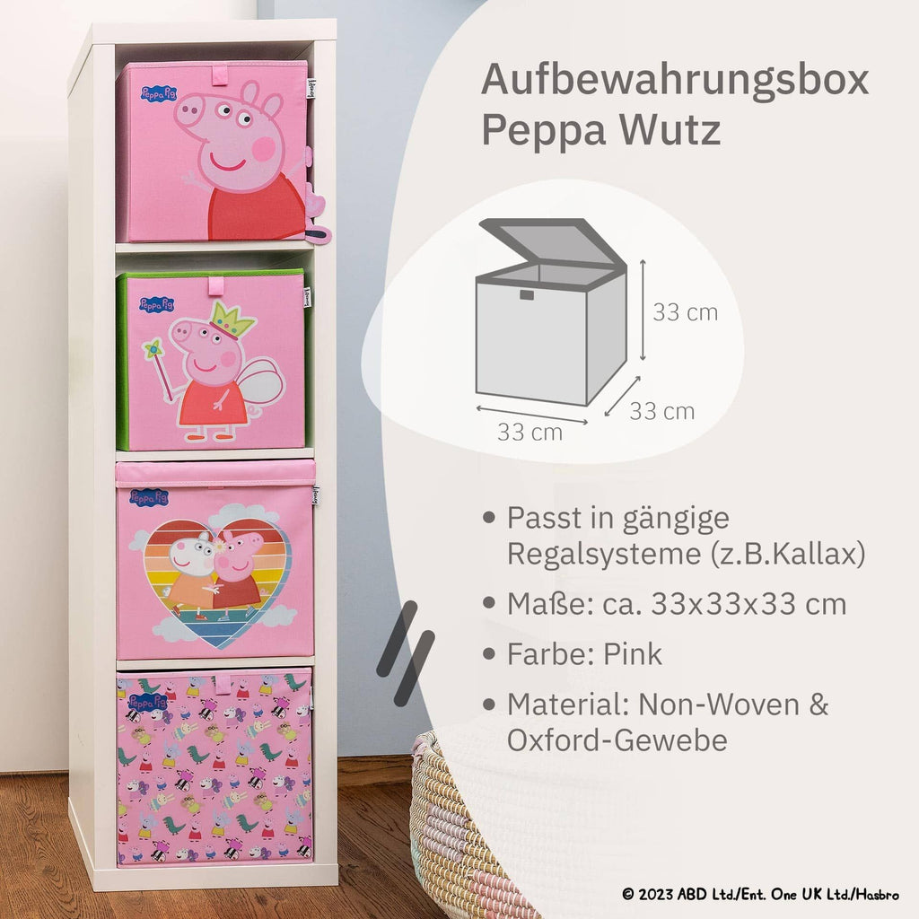 Oppbevaringsboks Peppa Pig vennskap med lokk sidevisning