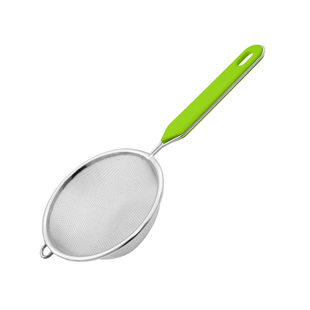 Sil Ø10 cm rustfritt stål med plastkant limegrønn forfra
