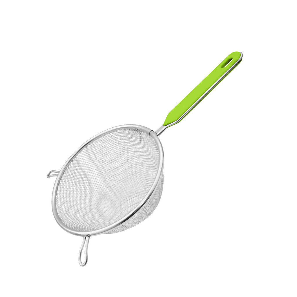Sil Ø15 cm rustfritt stål med plastkant limegrønn forfra