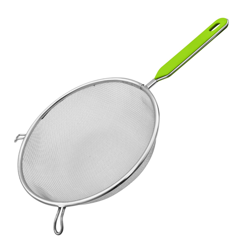 Sil Ø25 cm rustfritt stål med plastkant limegrønn forfra